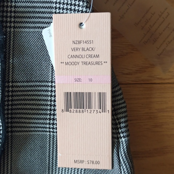 NWT Nanette Lepore Black & White Houndstooth Ruffle Midi Skirt - Picture 8 of 9